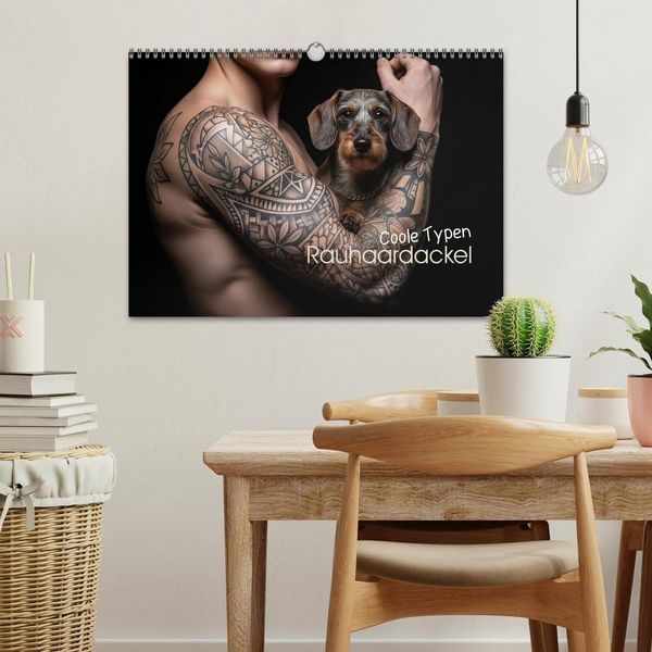 Produktbild: Coole Typen - Rauhaardackel (Wandkalender 2026 DIN A3 quer), CALVENDO Monatskalender