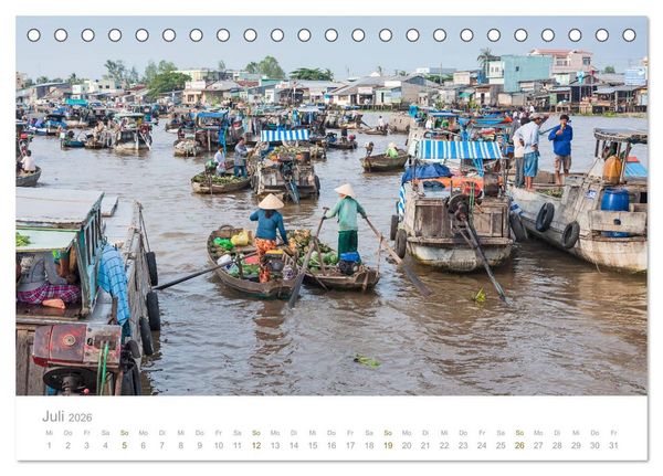 Produktbild: Geheimnisvolles Indochina Kambodscha, Laos, Vietnam (Tischkalender 2026 DIN A5 quer), CALVENDO Monatskalender