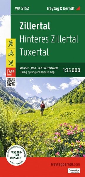 Produktbild: Freytag & berndt Wanderkarte WK 5152 Zillertal, Hinteres Zillertal, Tuxertal 1:35.000