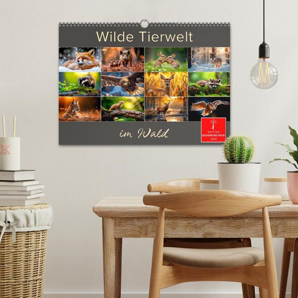 Produktbild: Wilde Tierwelt im Wald (Wandkalender 2026 DIN A3 quer), CALVENDO Monatskalender