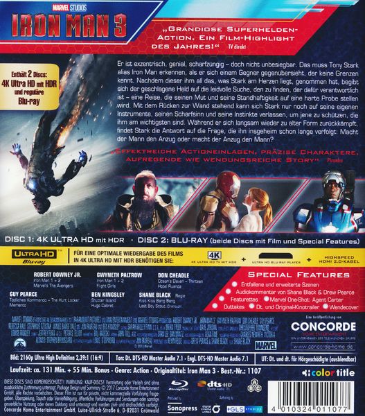 Produktbild: Iron Man 3 (4K Ultra HD) (+ Blu-ray)