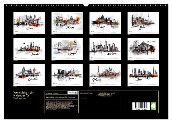 Produktbild: Weltst&auml;dte - ein Kalender f&uuml;r Entdecker (hochwertiger Premium Wandkalender 2026 DIN A2 quer), Kunstdruck in Hochglanz