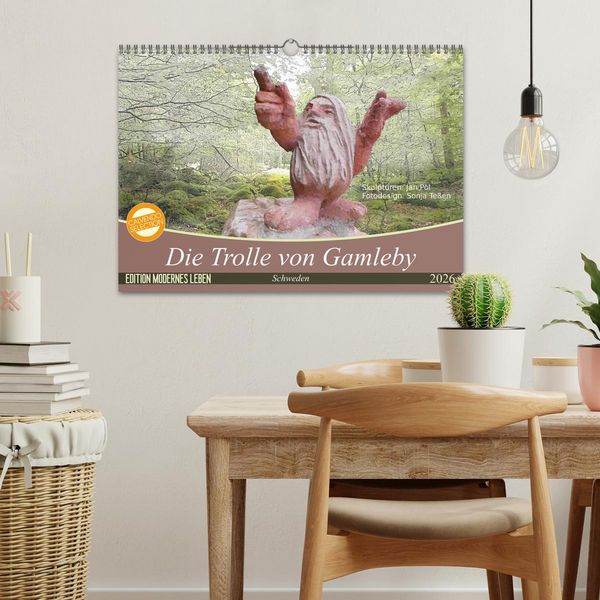 Produktbild: Die Trolle von Gamleby - Schweden - Skulpturen von Jan Pol (Wandkalender 2026 DIN A3 quer), CALVENDO Monatskalender