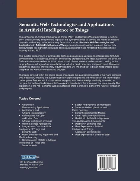 Produktbild: Semantic Web Technologies and Applications in Artificial Intelligence of Things