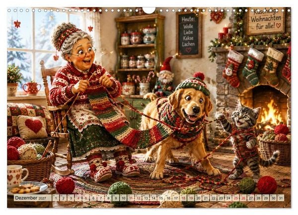Produktbild: Die strickende Oma (Wandkalender 2027 DIN A3 quer), CALVENDO Monatskalender
