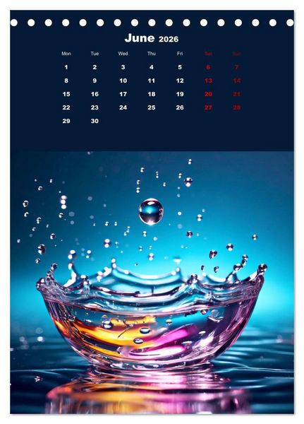 Produktbild: The symphony of drops (Desk Calendar 2026 DIN A5 portrait), CALVENDO 12 Month DeskCalendar