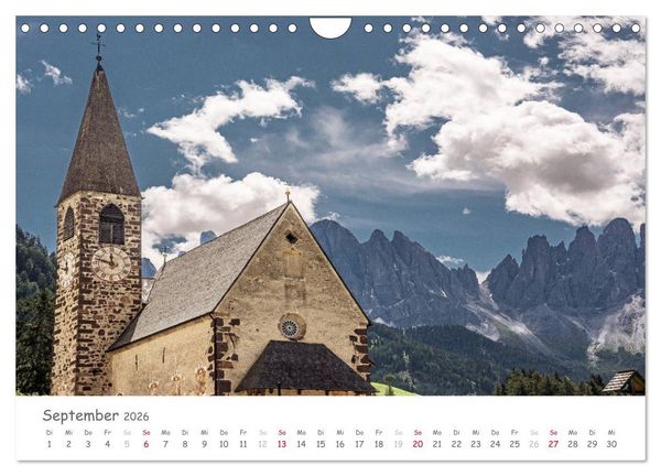 Produktbild: S&uuml;dtirol - Land der Berge und Seen (Wandkalender 2026 DIN A4 quer), CALVENDO Monatskalender