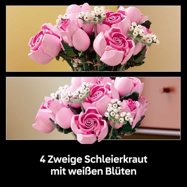 Produktbild: LEGO Botanicals 10374 Rosa Rosenstrau&szlig;, Kunstblumen f&uuml;r Erwachsene