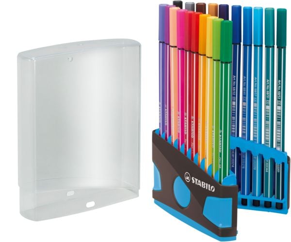 Produktbild: STABILO Premium-Filzstift -   Pen 68 Colorparade - 20er Tischset in anthrazit/hellblau - mit 20 verschiedenen Farben