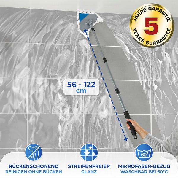 Produktbild: Multiflex-Wischer inkl. Teleskopstiel, f&uuml;r Fliesen, Fenster und B&ouml;den geeignet