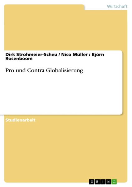 Produktbild: Pro und Contra Globalisierung