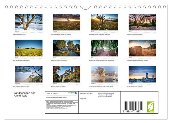 Produktbild: Landschaften des Altm&uuml;hltals (Wandkalender 2026 DIN A4 quer), CALVENDO Monatskalender