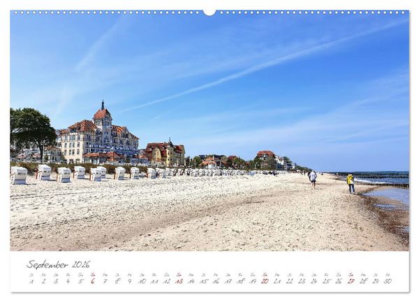 Produktbild: Seeb&auml;der an der Ostseek&uuml;ste - Mod&auml;ne Villen, bunte Strandk&ouml;rbe, Ostseebrise, Sand und Meer (hochwertiger Premium Wandkalender 2026 DIN A2 quer), Kunstdruck in Hochglanz