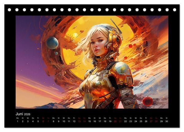 Produktbild: Amazonen im All (Tischkalender 2026 DIN A5 quer), CALVENDO Monatskalender
