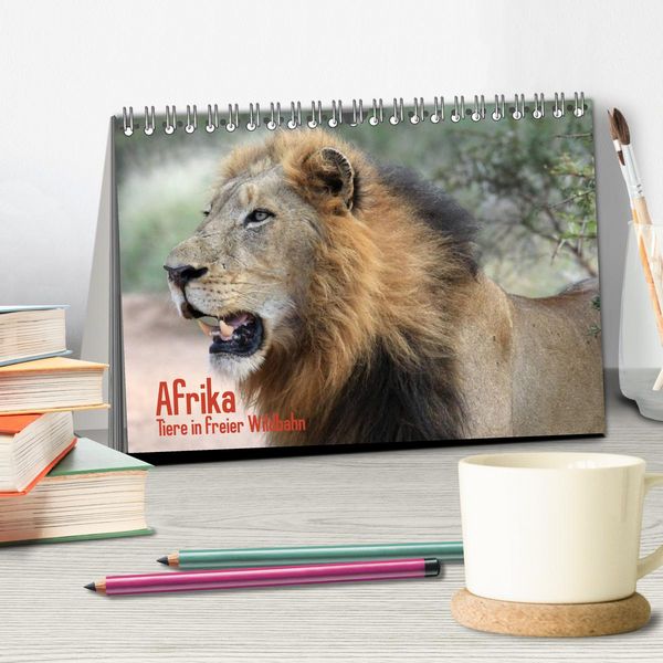 Produktbild: Afrika. Tiere in freier Wildbahn (Tischkalender 2026 DIN A5 quer), CALVENDO Monatskalender