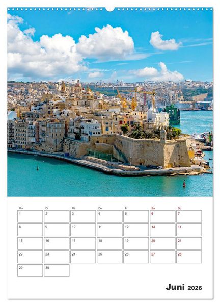 Produktbild: Valletta - K&uuml;stenstadt mit Charme (Wandkalender 2026 DIN A2 hoch), CALVENDO Monatskalender