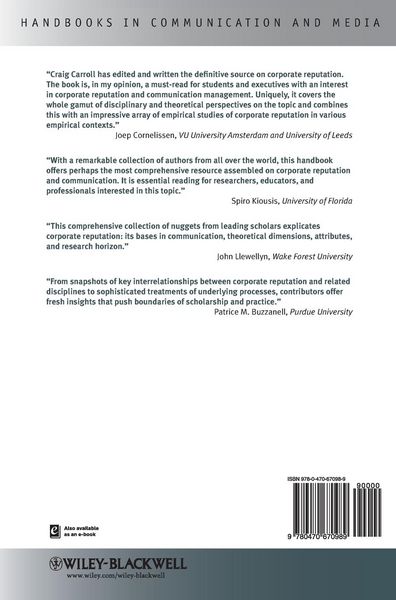 Produktbild: The Handbook of Communication and Corporate Reputation