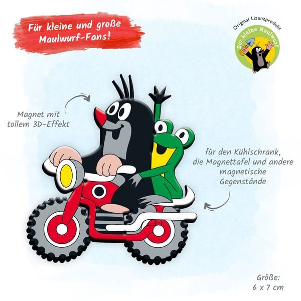 Produktbild: Tr&ouml;tsch Der kleine Maulwurf 3D-Magnet Motorrad