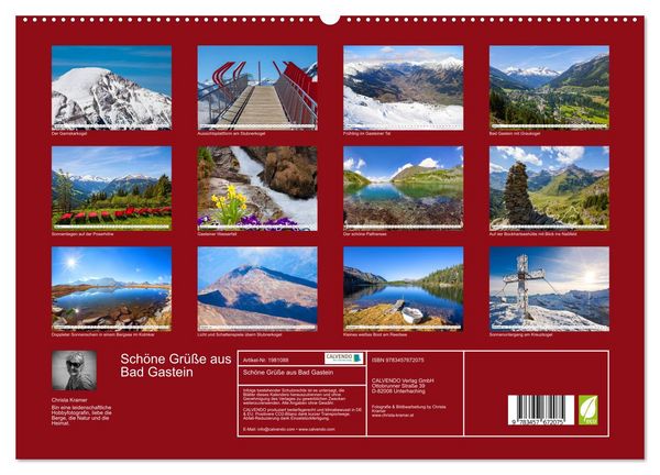 Produktbild: Sch&ouml;ne Gr&uuml;&szlig;e aus Bad Gastein (hochwertiger Premium Wandkalender 2026 DIN A2 quer), Kunstdruck in Hochglanz
