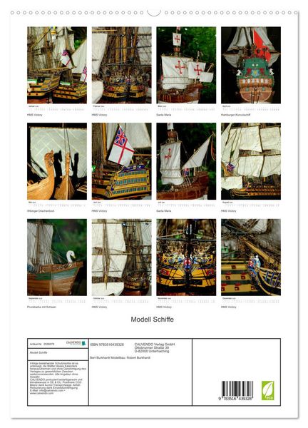 Produktbild: Modell Schiffe (hochwertiger Premium Wandkalender 2026 DIN A2 hoch), Kunstdruck in Hochglanz