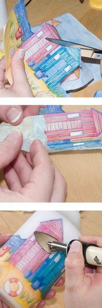 Produktbild: PEBARO 0271 - Kerzenkolben-Set mit 4 Aufs&auml;tzen, Kerzen gestalten, Malen mit Wachs