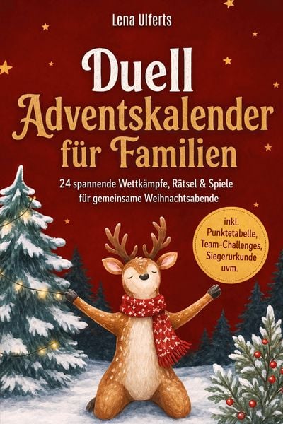 Produktbild: Duell Adventskalender f&uuml;r Familien: 24 spannende Wettk&auml;mpfe, R&auml;tsel & Spiele f&uuml;r gemeinsame Weihnachtsabende - inkl. Punktetabelle, Team-Challenges, Siegerurkunde uvm.