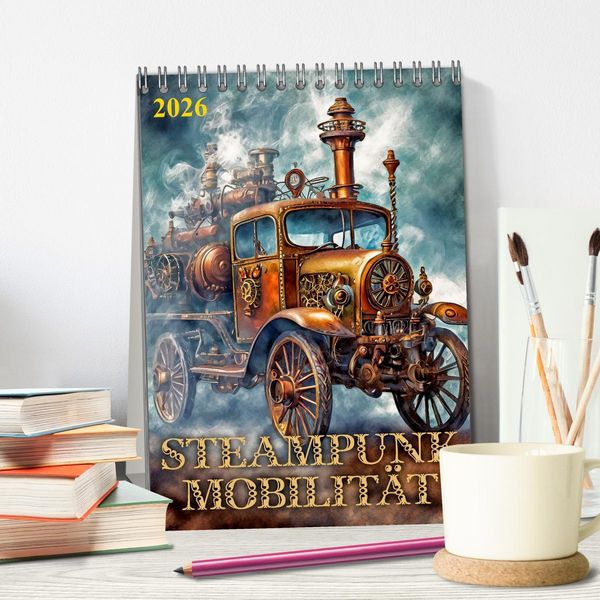 Produktbild: Steampunk Mobilit&auml;t (Tischkalender 2026 DIN A5 hoch), CALVENDO Monatskalender