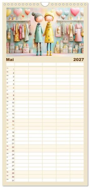 Produktbild: Familienplaner 2027 - Herzensmomente. Beste Freundinnen in Liebe verbunden mit 5 Spalten (Wandkalender, 21 x 45 cm) CALVENDO