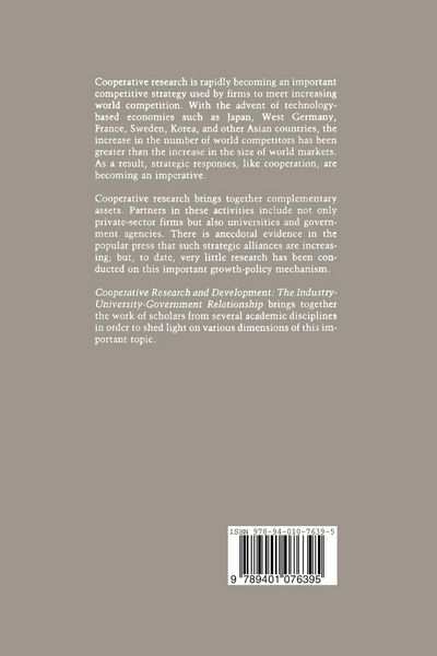 Produktbild: Cooperative Research and Development: The Industry&mdash;University&mdash;Government Relationship
