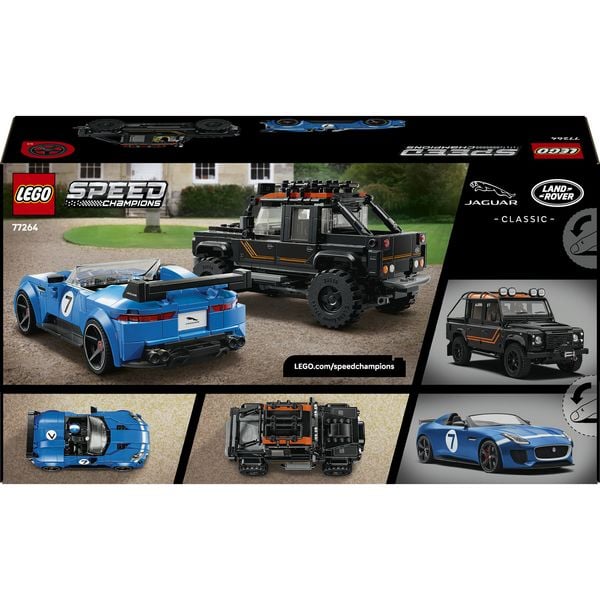 Produktbild: LEGO Speed Champions 77264 Jaguar Project 7 & Land Rover Defender, Spielzeugautos f&uuml;r Kinder