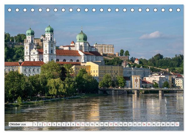 Produktbild: Drei Fl&uuml;sse Stadt Passau (Tischkalender 2026 DIN A5 quer), CALVENDO Monatskalender