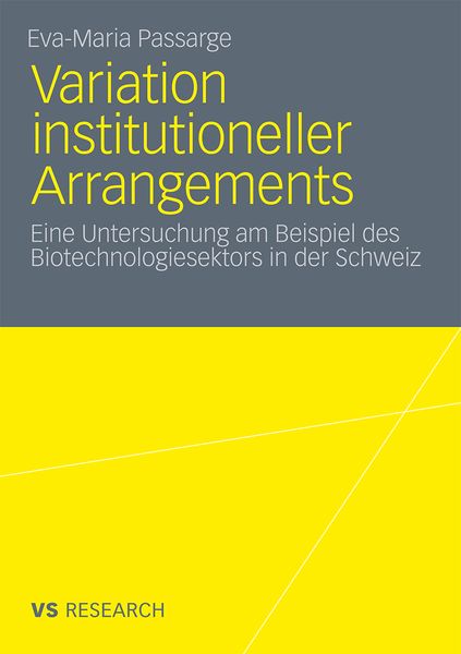 Produktbild: Variation institutioneller Arrangements