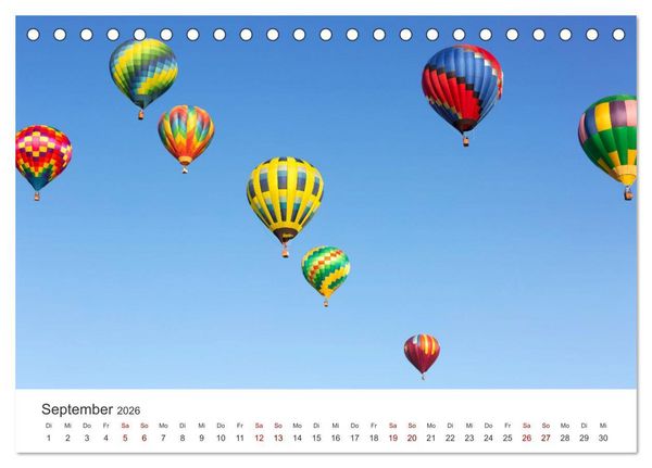 Produktbild: Kunterbunte Hei&szlig;luftballone (Tischkalender 2026 DIN A5 quer), CALVENDO Monatskalender