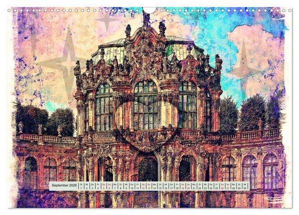 Produktbild: Gr&uuml;&szlig;e aus Dresden (Wandkalender 2026 DIN A3 quer), CALVENDO Monatskalender