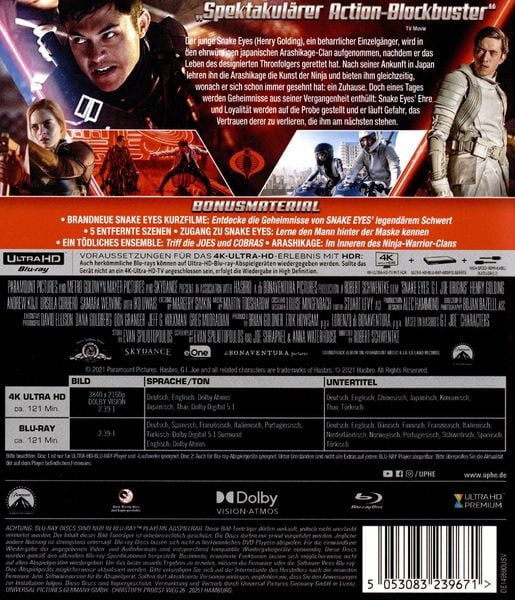Produktbild: Snake Eyes: G.I. Joe Origins (+ Blu-ray 2D)