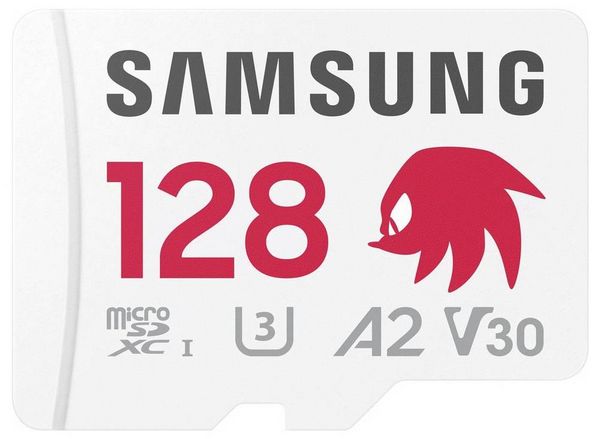 Produktbild: Samsung Sonic Edition - \"Knuckles\" microSDXC-Karte Retail 128GB A2 Application Performance Class, v30 Video Speed Class, UHS-I U3