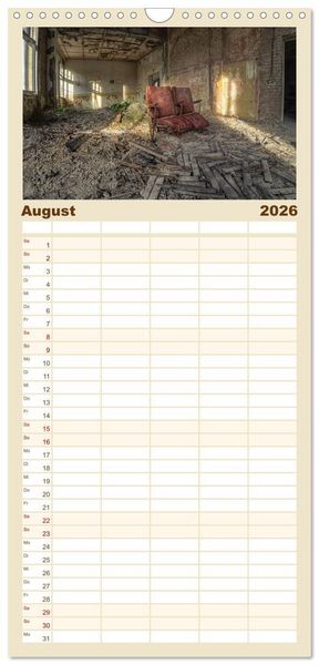 Produktbild: Familienplaner 2026 - Verlassene Orte im Harz mit 5 Spalten (Wandkalender, 21 x 45 cm) CALVENDO