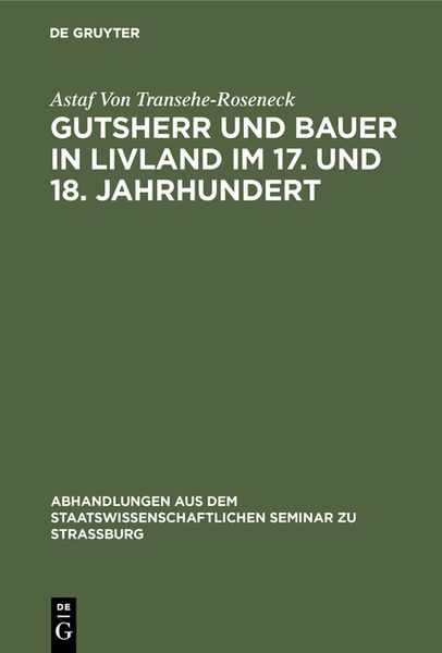 Produktbild: Gutsherr und Bauer in Livland im 17. und 18. Jahrhundert