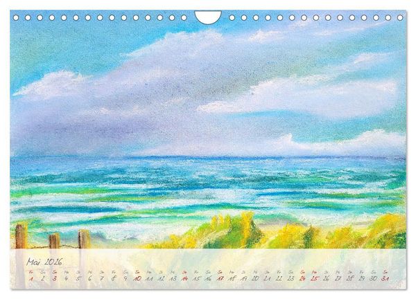 Produktbild: Gemalter K&uuml;stenzauber - Mit Pinsel und Farbe entlang der deutschen K&uuml;ste (Wandkalender 2026 DIN A4 quer), CALVENDO Monatskalender