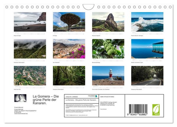 Produktbild: La Gomera &ndash; Die gr&uuml;ne Perle der Kanaren. (Wandkalender 2026 DIN A4 quer), CALVENDO Monatskalender