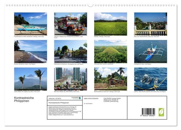 Produktbild: Kontrastreiche Philippinen (hochwertiger Premium Wandkalender 2026 DIN A2 quer), Kunstdruck in Hochglanz