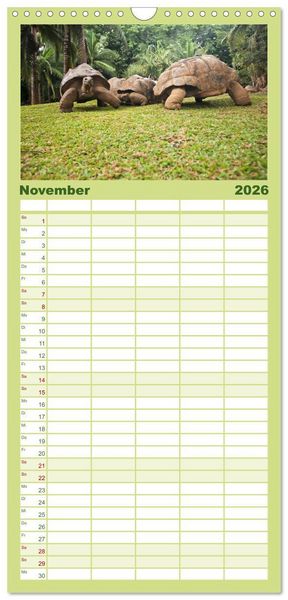 Produktbild: Familienplaner 2026 - Mauritius mit 5 Spalten (Wandkalender, 21 x 45 cm) CALVENDO