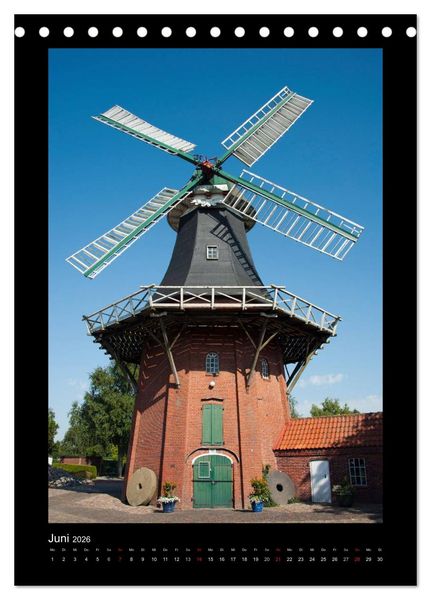Produktbild: Windm&uuml;hlen in Deutschland (Tischkalender 2026 DIN A5 hoch), CALVENDO Monatskalender