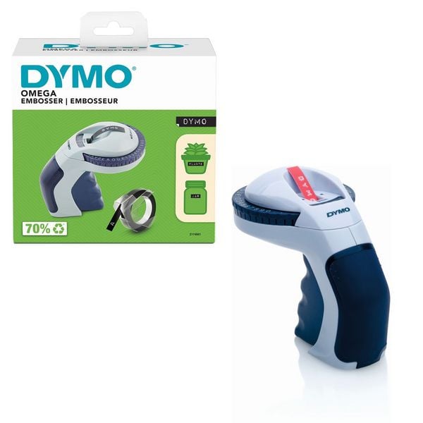 DYMO Prägegerät Omega blau Faltschachtel