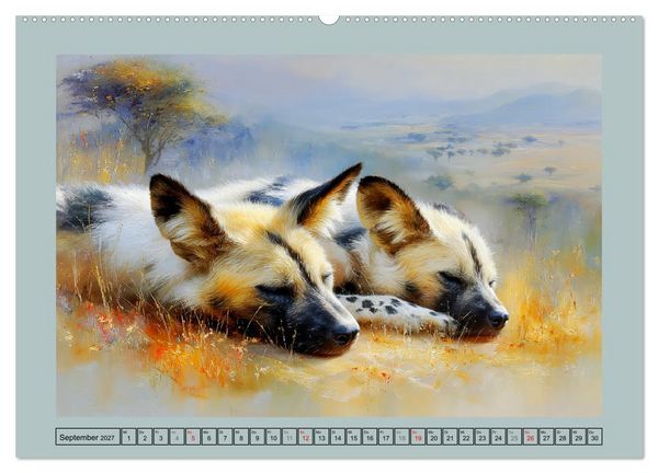 Produktbild: Wildhunde. Afrikas erfolgreiche J&auml;ger (Wandkalender 2027 DIN A2 quer), CALVENDO Monatskalender