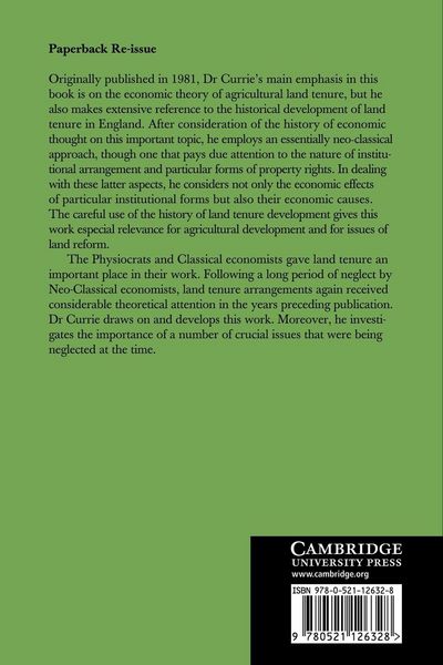 Produktbild: The Economic Theory of Agricultural Land Tenure
