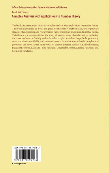Produktbild: Complex Analysis with Applications to Number Theory