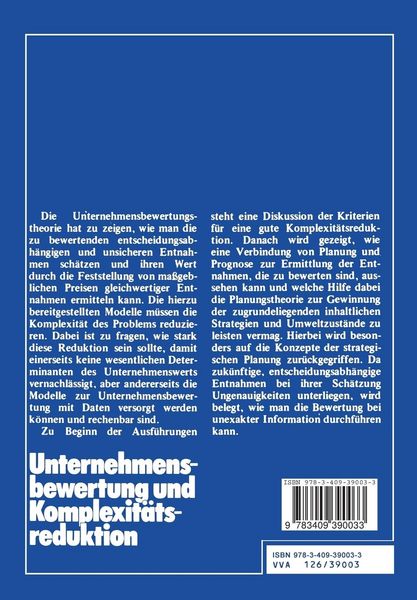 Produktbild: Unternehmensbewertung und Komplexit&auml;tsreduktion