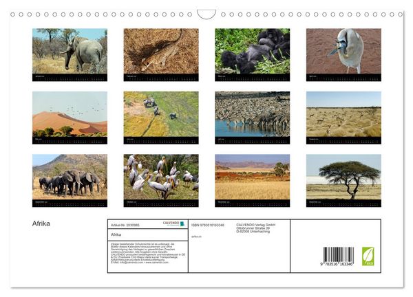 Produktbild: Afrika (Wandkalender 2026 DIN A3 quer), CALVENDO Monatskalender