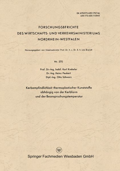 Produktbild: Kerbempfindlichkeit thermoplastischer Kunststoffe abh&auml;ngig von der Kerbform und der Beanspruchungstemperatur